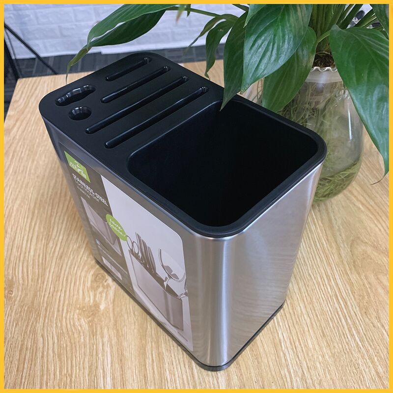 Ống cắm đũa, dao kéo INOX 2 ngăn cao cấp chất liệu inox 304 không han gỉ, Sang trọng, Gọn gàng. Dụng cụ nhà bếp