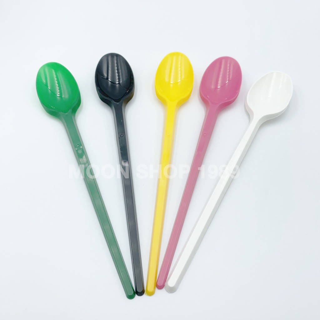 50 muỗng nhựa trà sữa cao cấp siêu dài 20cm