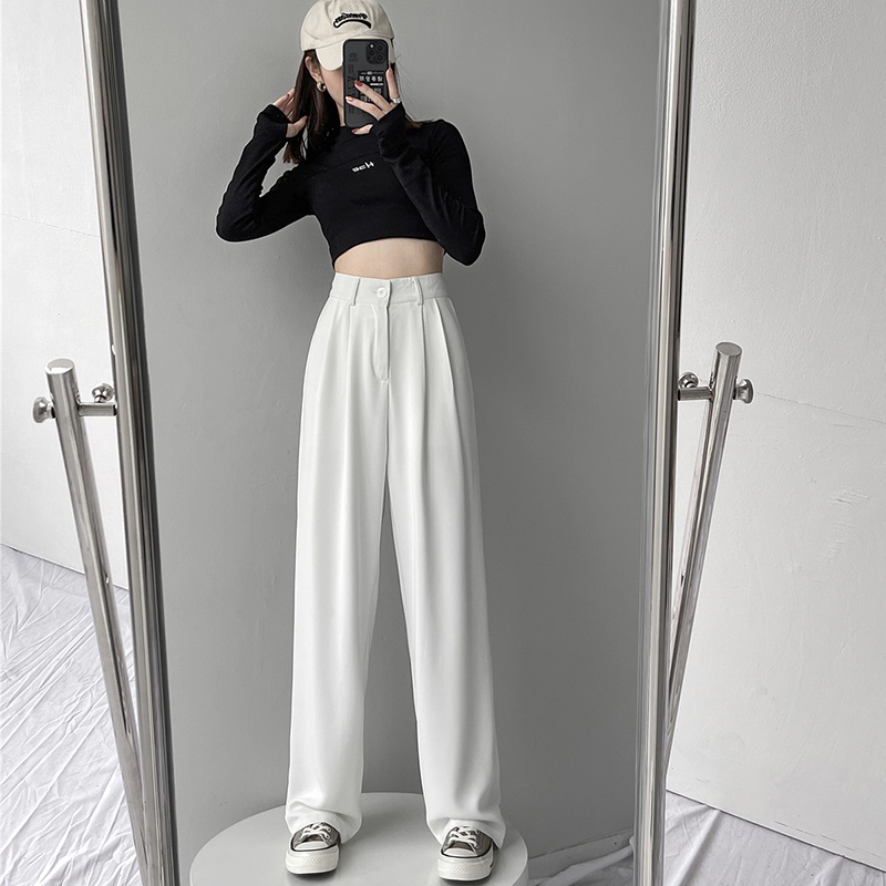 NZN Quần dài ống rộng lưng cao thời trang dành cho nữ