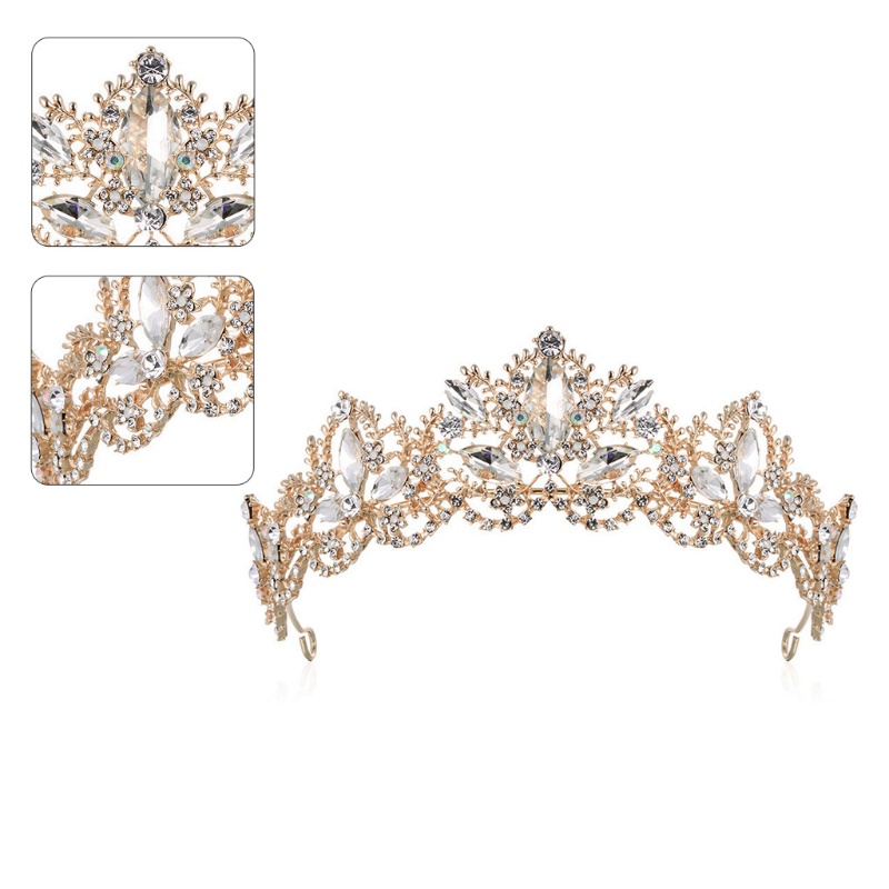 Vương Miện Cài Tóc Đính Pha Lê Nhân Tạo Dành Cho Cô Dâu