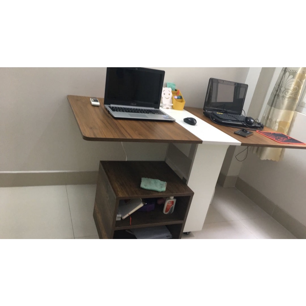 Bàn ăn gỗ thông minh nhỏ gọn phù hợp với không gian bếp tiết kiện diện tích(kèm bánh xe) BATM5