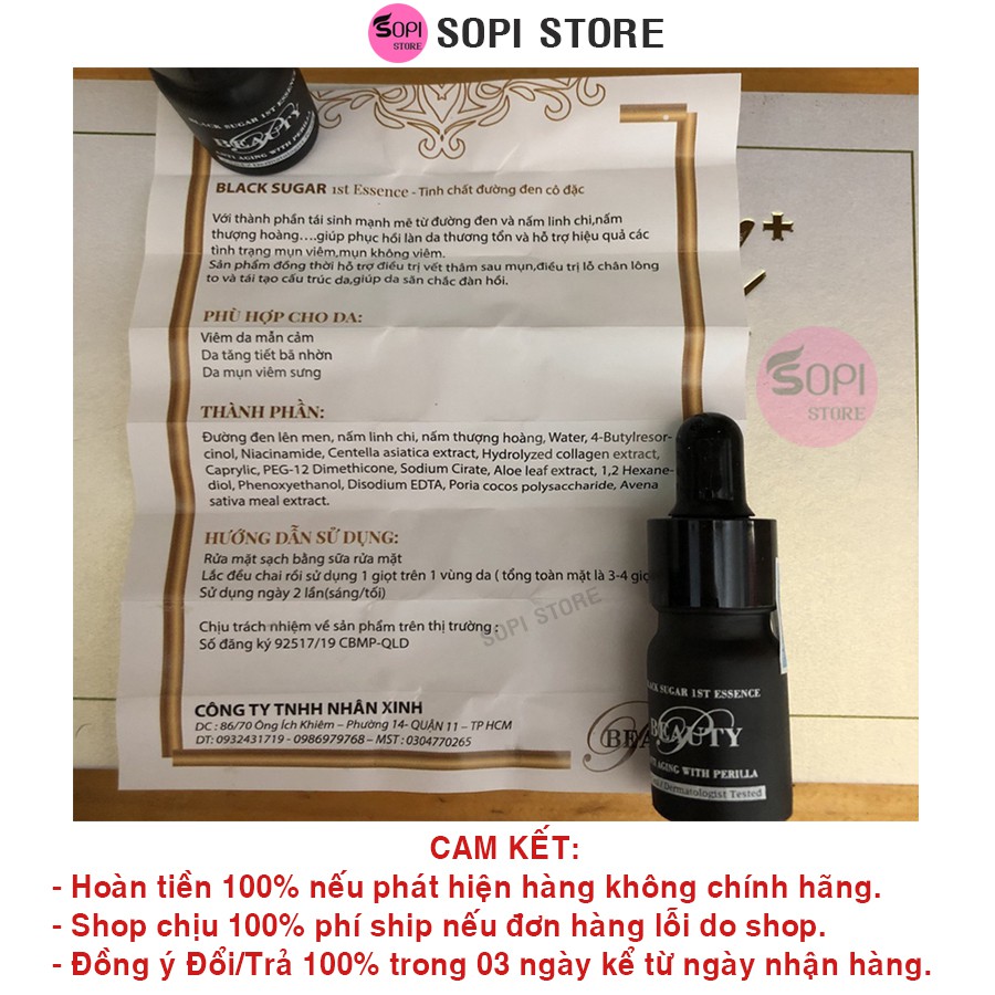 [Mua 3 tặng 1] Serum đường đen Black Sugar Ist Essence 5ml chính hãng, ngừa mụn, xoá thâm mụn, dưỡng da mụn - Sopi Store