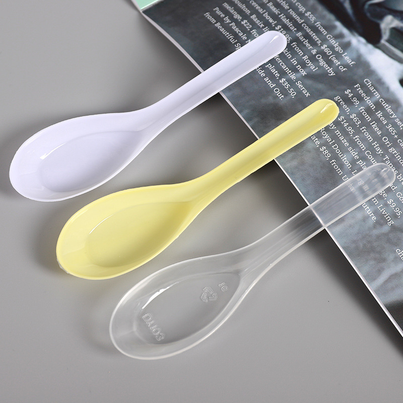 Set 60 Muỗng Ăn Súp / Thức Ăn Nhanh Bằng Nhựa Mềm Trong Suốt Dùng Một Lần Cho Nhà Bếp