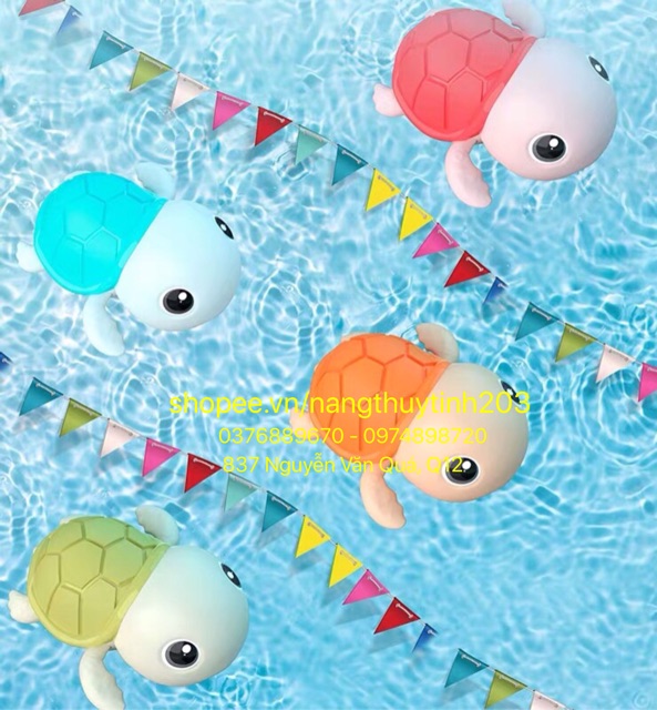 [FS 50k][HOT HOT] Set 4 đồ chơi rùa Bơi nước chạy bằng cót giúp bé chơi trong bể bơi, nhà tắm, hồ phao