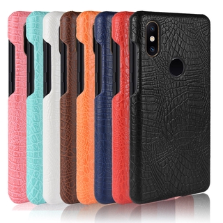 Xiaomi Mi Mix 2S Casing Fashion Crocodile Pattern Hard PC PU Leather Back Cover Xiomi Mi Mix2S Hard Plastic Case Phone Cover