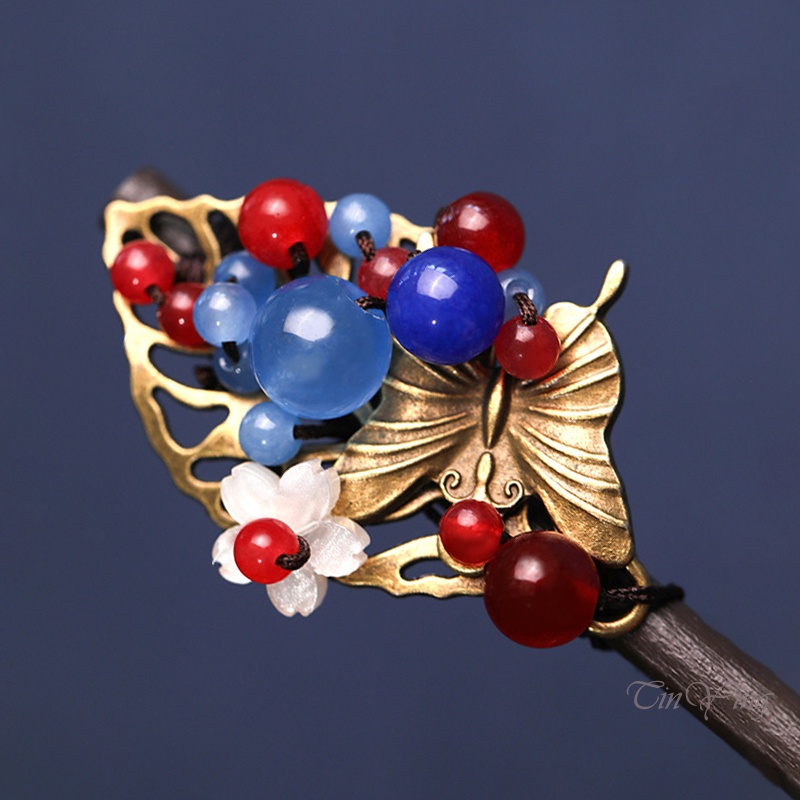 GETNOIVAS Trâm Cài Tóc Bằng Gỗ Phong Cách Trung Hoa Cổ Điển Cho Nữ