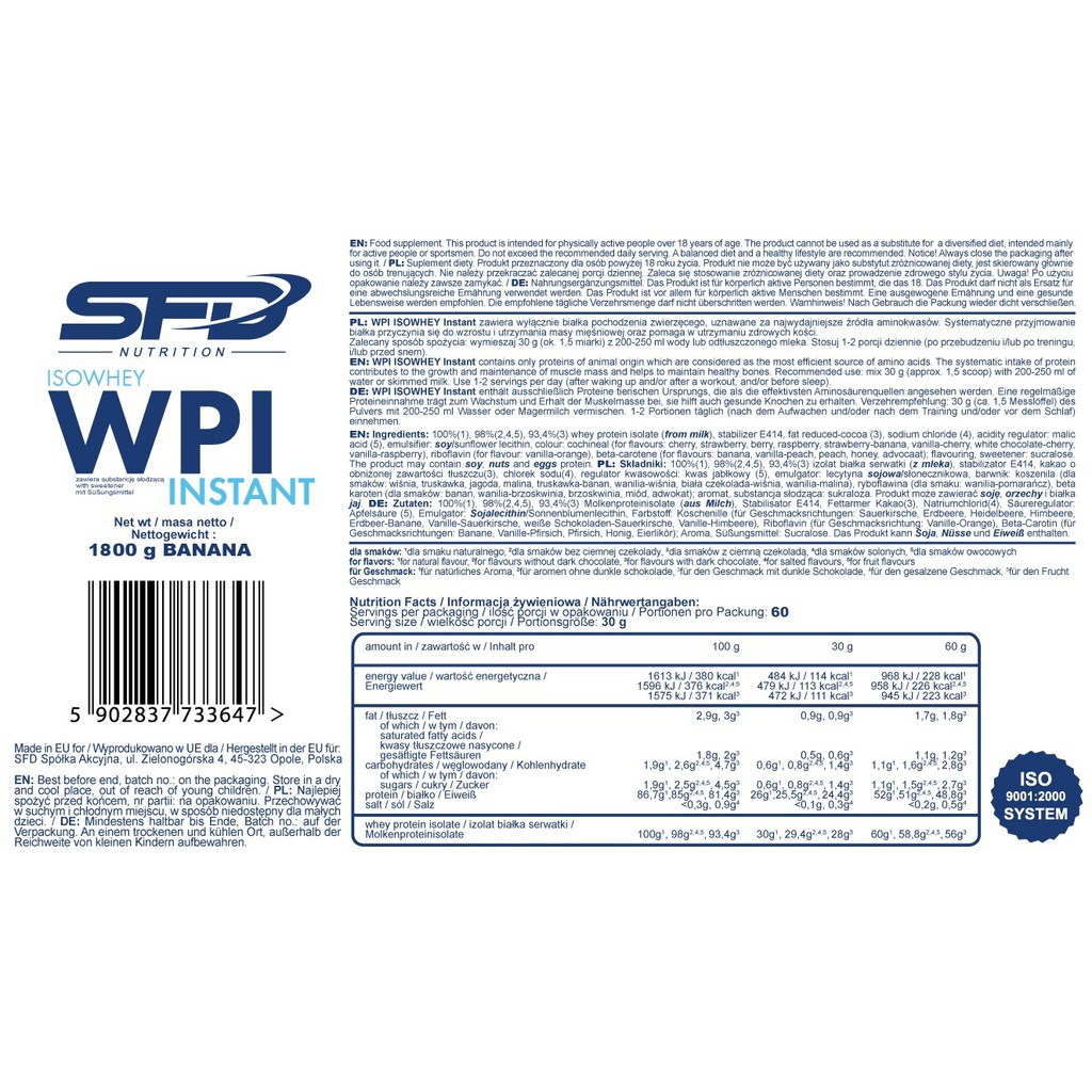 SFD WPI  INSTANT - SỮA TĂNG CƠ CHẤT LƯỢNG