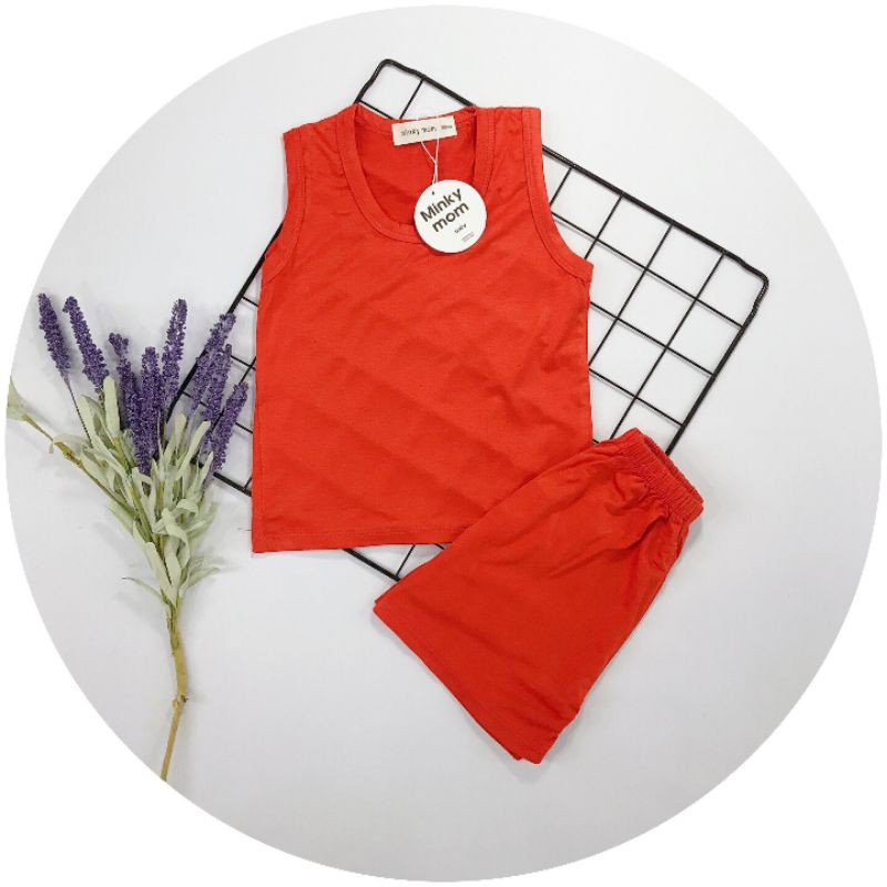 (Sale) Bộ ba lỗ trơn thun lạnh cho bé trai bé gái 6-17kg