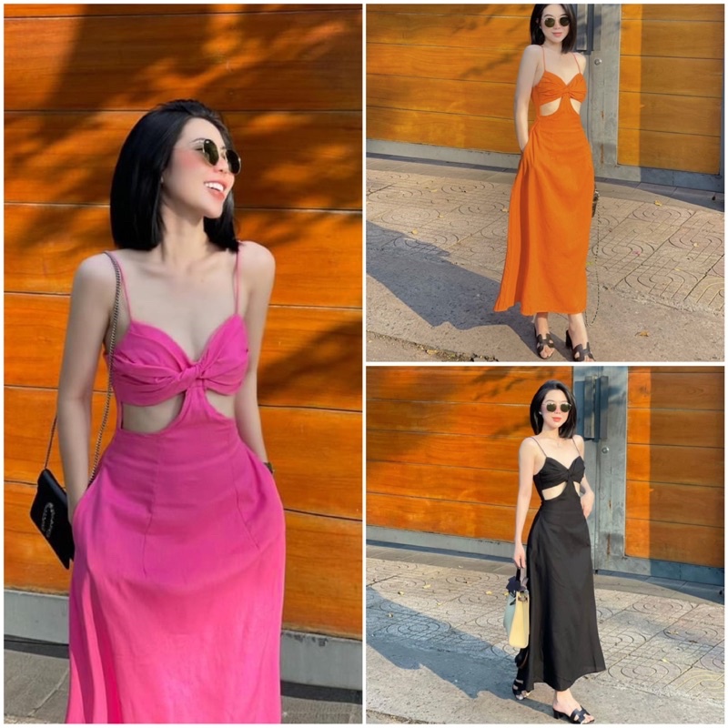 ĐẦM MAXI CUT EO VÁY CUT OUT XOÈ 2S💕GIMI (kèm ảnh thật) | BigBuy360 - bigbuy360.vn