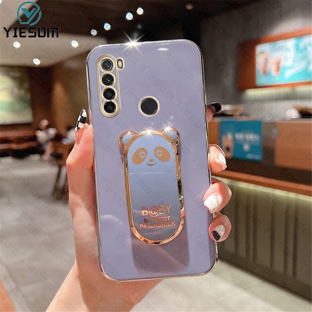 Ốp Điện Thoại Silicon Dẻo Viền Vuông Mạ Màu Kèm Giá Đỡ Hình Vuông Cho Xiaomi Redmi Note 8 8T 7 5 Pro Redmi 7 5 Plus