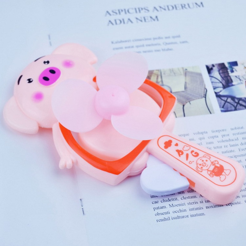 Quạt Mini Cầm Tay Linh Hoạt Họa Tiết Hoạt Hình Cho Bé
