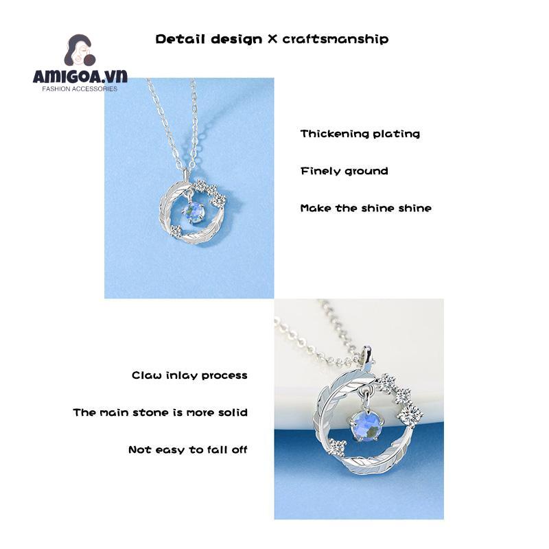 ✨✨Vòng cổ nữ bạc thật đẹp hình lông vũ Trang Sức