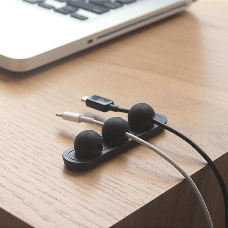 Kẹp Nam Châm Giữ Dây Cáp Sạc / Laptop Bằng Silicon Chống Mòn Tiện Dụng Cho Văn Phòng Giá Đỡ
