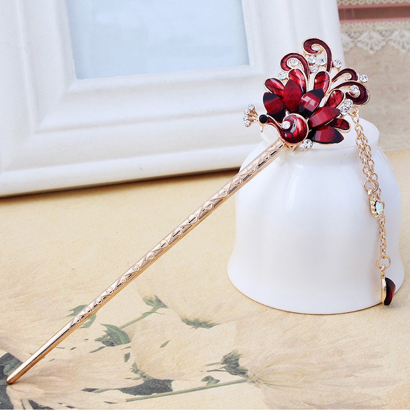 Trâm cài tóc họa tiết chim công, phượng hoàng - XIMA0492