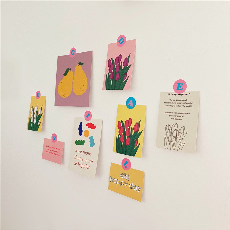 Phụ kiện decor chụp ảnh THỎ STATIONERY set poster tranh ảnh dán tường vintage trang trí phòng phông nền livestream