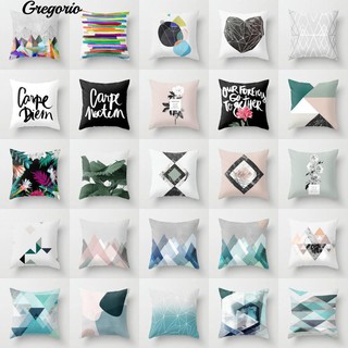 Letter Flower Geometric Pattern Throw Pillow Case Cushion Covers Sofa Decor