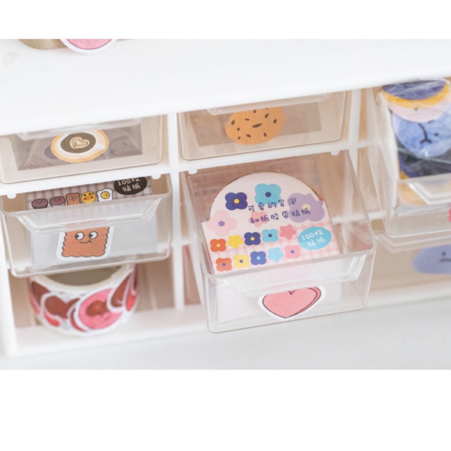 Cuộn washi tape nhiều stickers