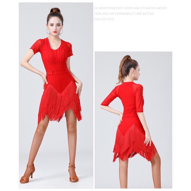 ĐẦM KHIÊU VŨ BƠ ĐẦM KHIÊU VŨ LATIN THUN CO GIÃN kèm THẮT LƯNG VL422N