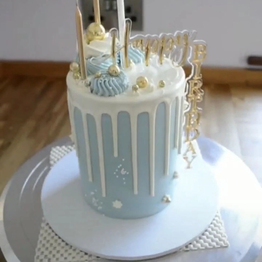 Phụ Kiện Trang Trí Bánh Kem Chữ Happy Birthday Bằng Acrylic