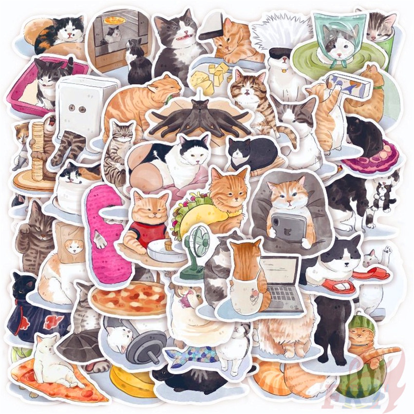 ❉ Kawaii Kittens Series 01 Cats Pets Stickers ❉ 50Pcs/Set DIY Fashion Luggage Laptop Skateboard Decals Doodle Stickers