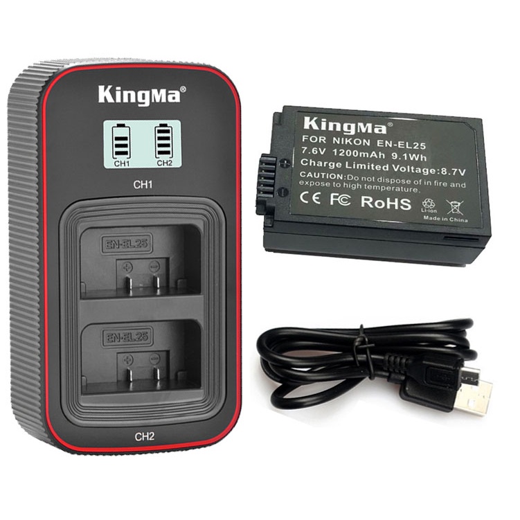 Pin sạc Kingma Ver 3 cho Nikon EN-EL25 (Sạc nhanh - Cổng Type C)