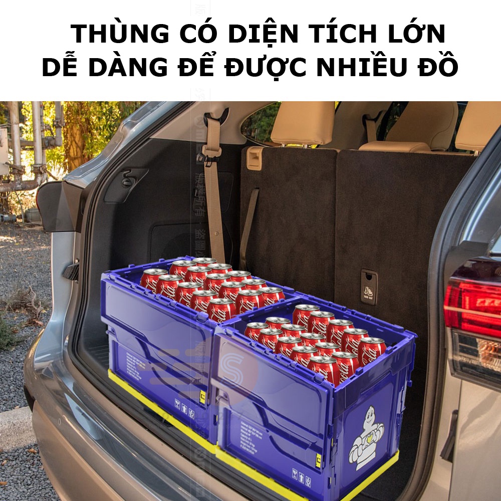 Thùng lưu trữ gấp gọn trên ô tô 48L Michelin ML01239 - Chịu lực cao, tiêu chuẩn Châu Âu, chất liệu cao cấp