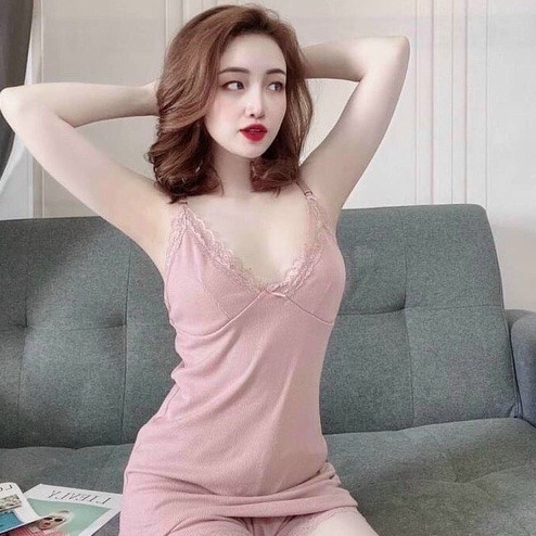 Đồ Ngủ Mặc Hè Chất Thun Cotton Thoáng Mát Mềm Mại 2 Dây Sexy Cho Nữ DAN L&amp;U 519