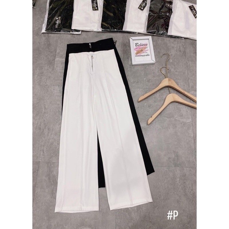 Quần nữ ống rộng chất vải mềm lưng cao⚡️Ảnh thật 2 màu | BigBuy360 - bigbuy360.vn