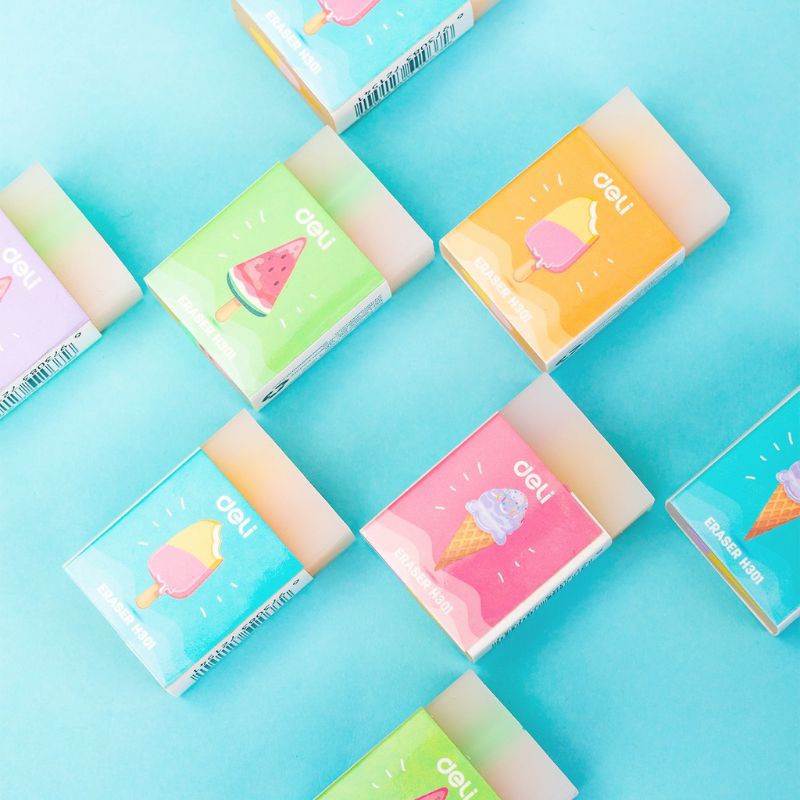 Tẩy màu Deli H301 tẩy thạch hình que kem cute dành cho học sinh ANKICO