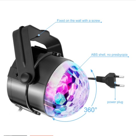 Đèn Cầu Vũ Trường Xoay Nháy Chớp Theo Nhạc Bay Quẩy Phòng Sân Khấu Đèn Led Quán Bar Ánh Sáng Cảm Ứng Nhạc Có Điều Khiển