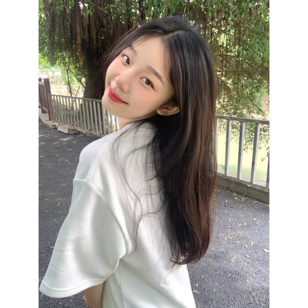 Ethelgirl Áo Thun unisex Dáng Rộng Tay Cộc In Chữ Thời Trang Hàn Quốc