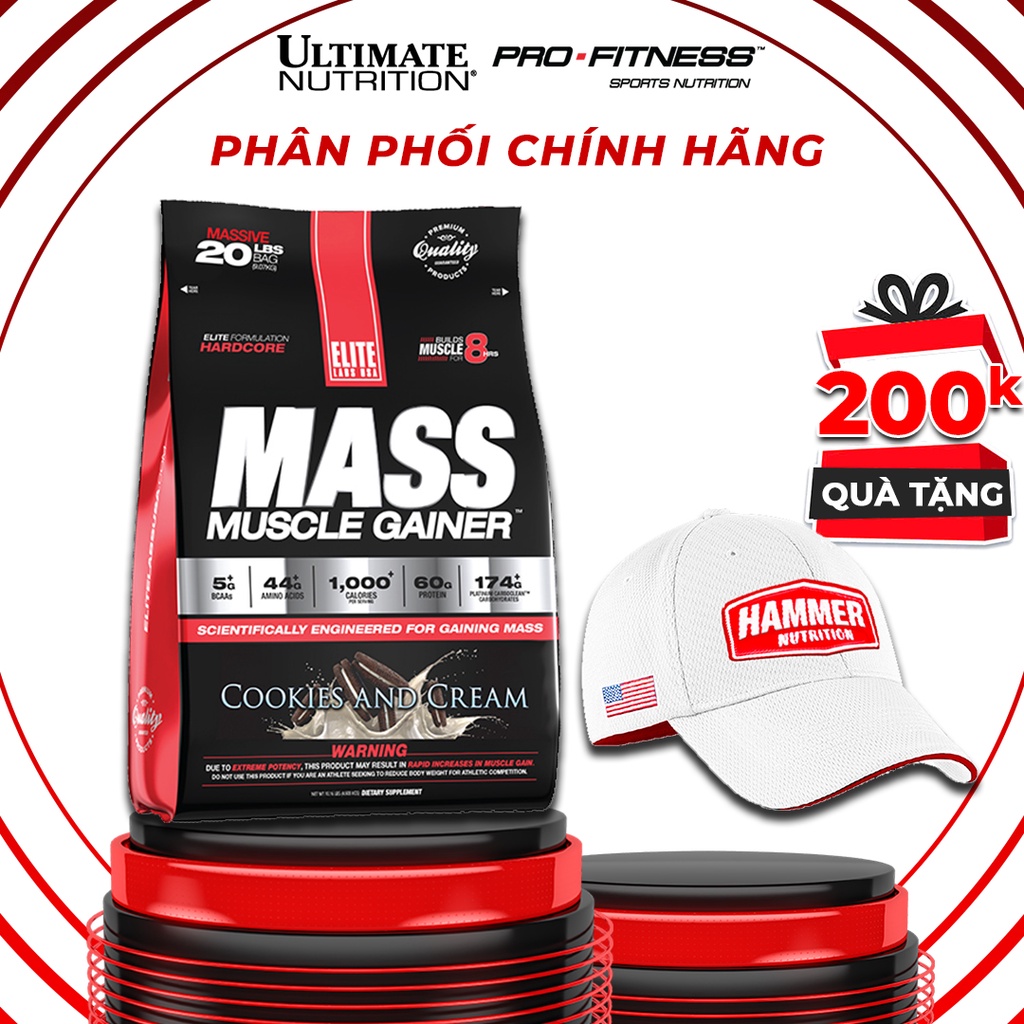 Sữa mass tăng cân tăng cơ Mass Muscle Gainer - Sữa tăng cân tăng cơ nhanh chóng cải thiện cân nặng, cơ nạc (Túi 9,07kg)