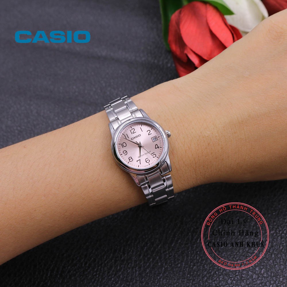Đồng hồ nữ Casio LTP-V002D-4BUDF dây kim loại
