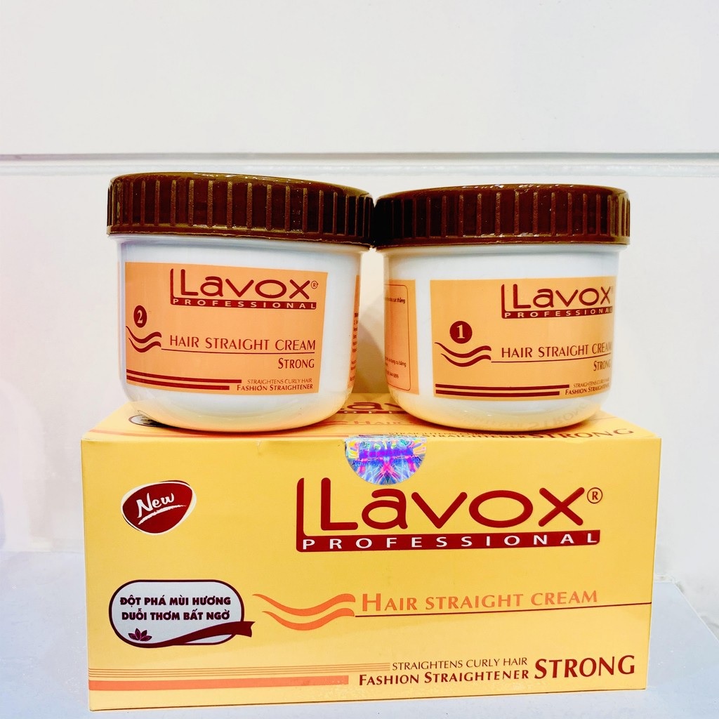 Cặp Thuốc Duỗi Ép Tóc Thẳng Tại Nhà Lavox Hair Straight Cream 140mlx2