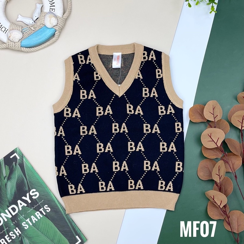 Áo gile len bé trai, bé gái chất dày dặn. Size 100-140, cho bạn 13-30kg