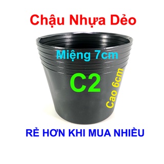 Chậu nhựa ươm cây C2 đen dẻo dùng ươm cây giống, hạt giống