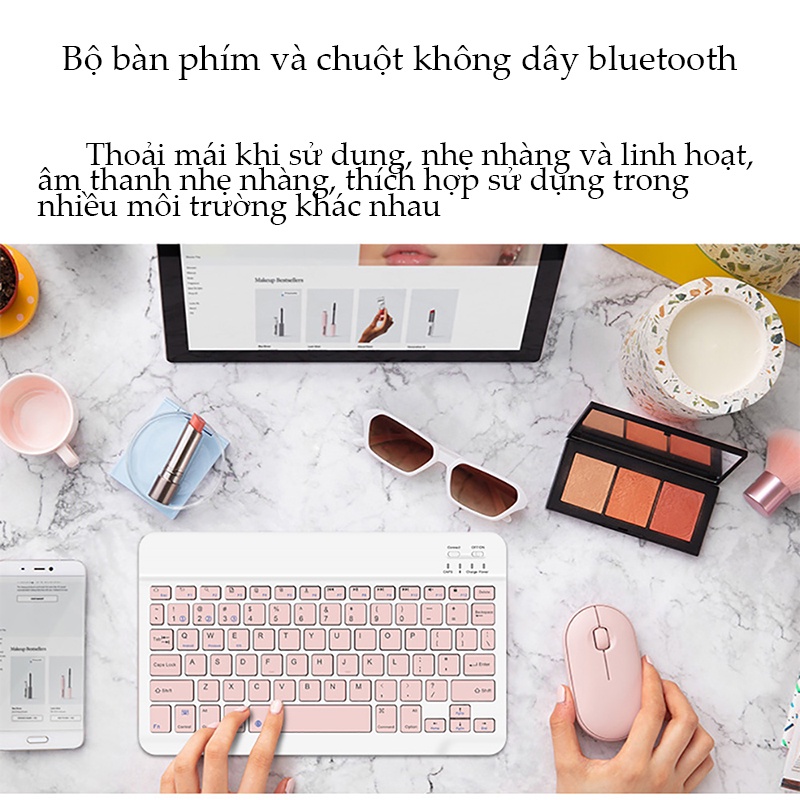 Bàn Phím Không Dây Bluetooth mini 10 inch chuột không dây cho IOS/Android/Windows/Tablets/OPPO bàn phím và chuột