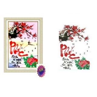 Tranh đồng hồ đính đá chữ phúc tuyệt đẹp
