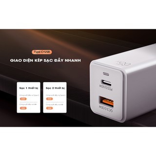 Củ sạc nhanh 2 cổng 65w Remax RP-U50