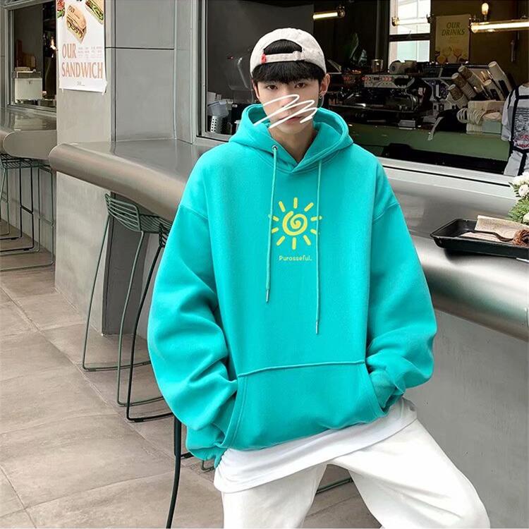 Áo Hoodie Mùa Đông Dáng Rộng Thoải Mái Có Túi Tay Dài In Họa Tiết Thời Trang Nhật Bản Cho Nam Size M-8XL