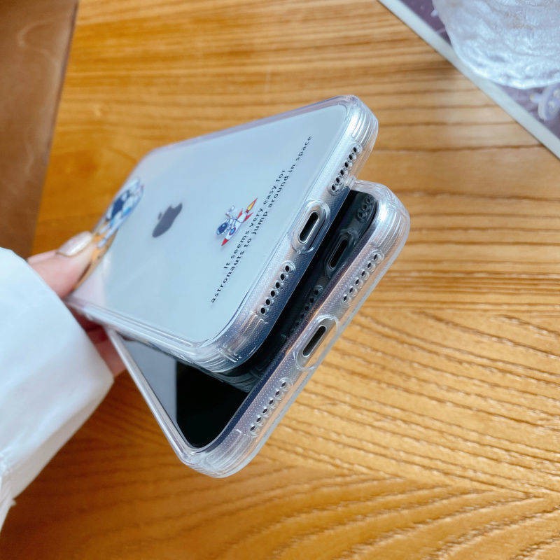 Vỏ điện thoại di động trong suốt hoạt hình chống rơi bao gồm tất cả trí thun ngắn tay | BigBuy360 - bigbuy360.vn