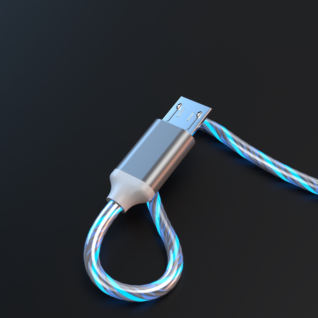 Dây Cáp Sạc Nhanh 3a Có Đèn Led Cho Samsung Xiaomi Htc Huawei Oppo Vivo