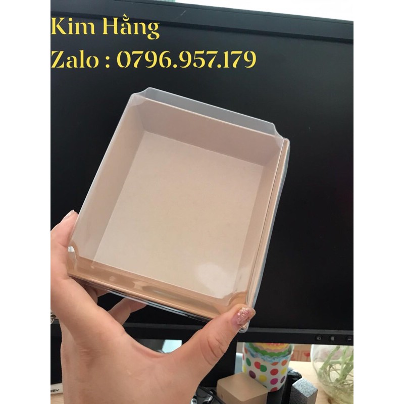 Set 50 hộp giấy kraft E1413 đựng bánh bông lan , đựng xôi , đựng plan gato,....