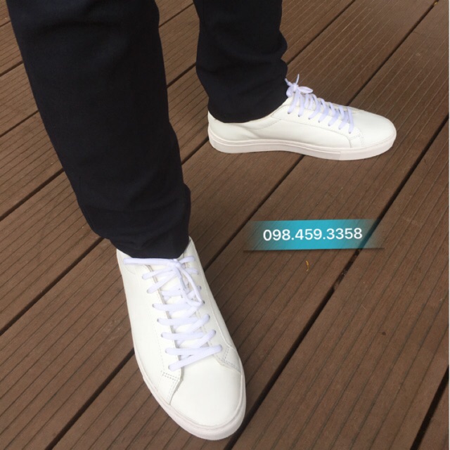 Giày Sneaker nam màu trắng VNXK da thật 100% - xả bom SIÊU SỐC