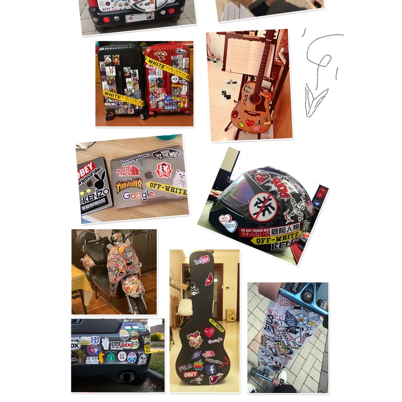 Combo 30 Sticker Chống Nước Decal Dán Điện Thoại Laptop Mũ Bảo Hiểm Vali Guitar Bình Nước [Shin Cậu Bé Bút Chì]