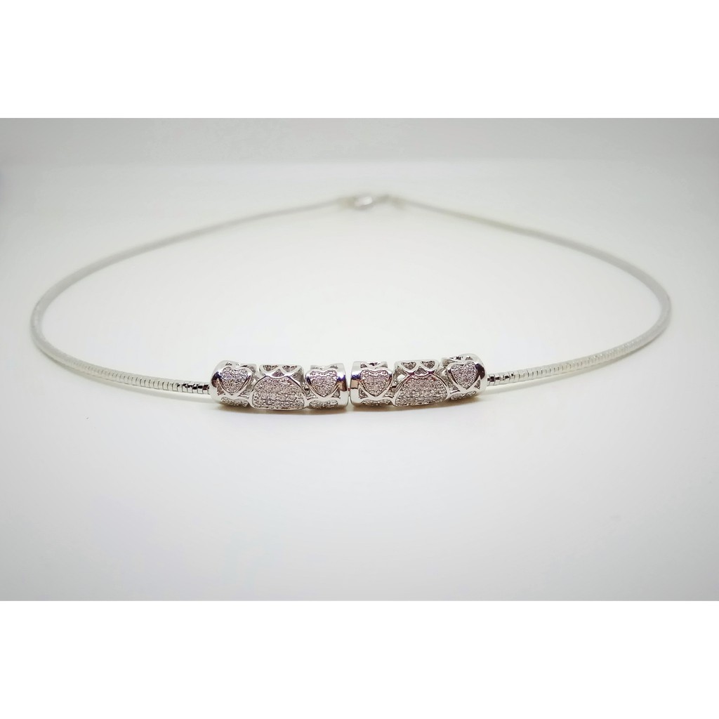 Vòng kiềng mạ bạc mặt charm trái tim