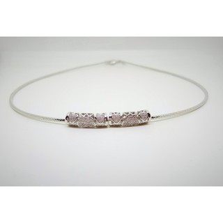 Vòng kiềng mạ bạc mặt charm trái tim