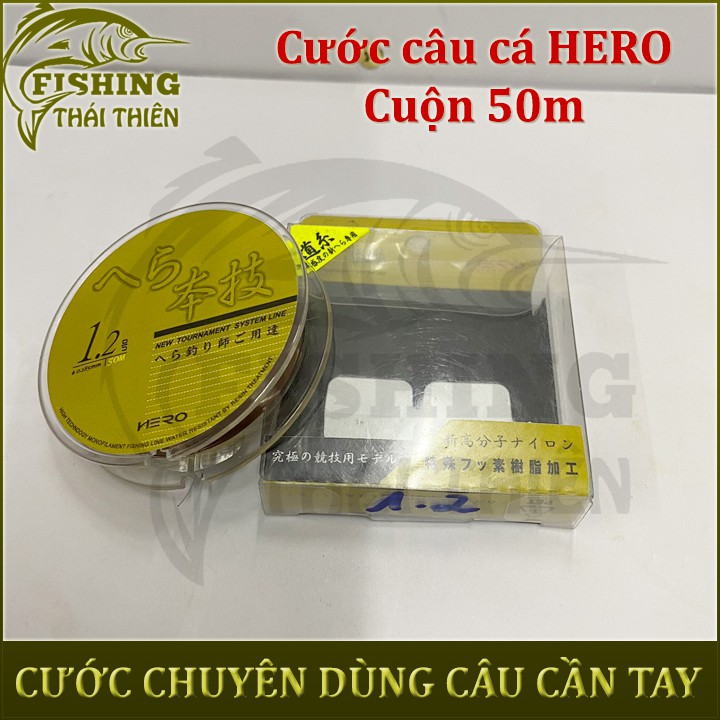 Dây câu, Cước câu cá Hero cuộn 50m chuyên dùng cho câu cần tay