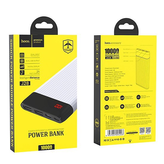 PIN DỰ PHÒNG HOCO 20000MAH J28A - MÀN HÌNH LED