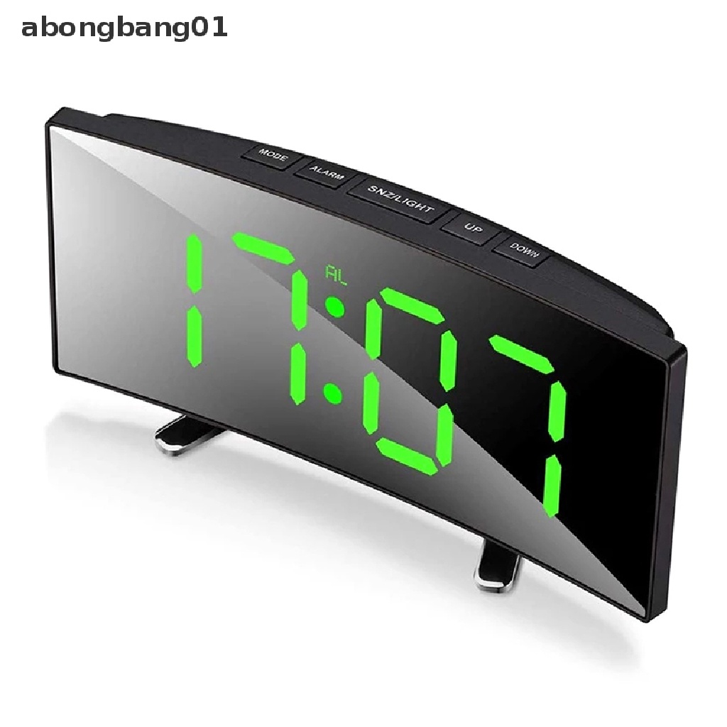 Đồng Hồ Báo Thức Điện Tử Kỹ Thuật Số 7 Inch Dạng Cong abongbang01